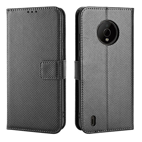 Funda de Cuero Cartera con Soporte Carcasa BY1 para Nokia C200 Negro