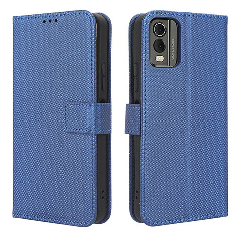 Funda de Cuero Cartera con Soporte Carcasa BY1 para Nokia C210 Azul