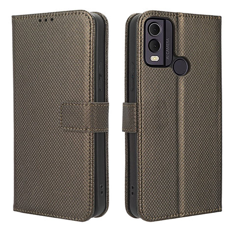 Funda de Cuero Cartera con Soporte Carcasa BY1 para Nokia C22 Marron