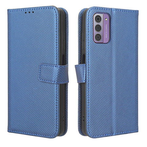 Funda de Cuero Cartera con Soporte Carcasa BY1 para Nokia C300 Azul