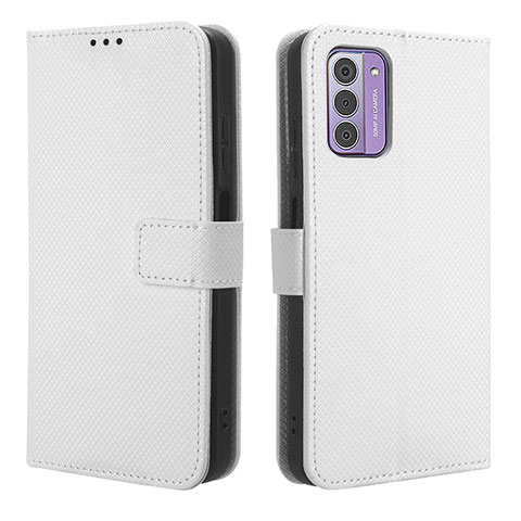 Funda de Cuero Cartera con Soporte Carcasa BY1 para Nokia C300 Blanco