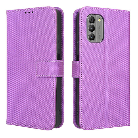 Funda de Cuero Cartera con Soporte Carcasa BY1 para Nokia G400 5G Morado