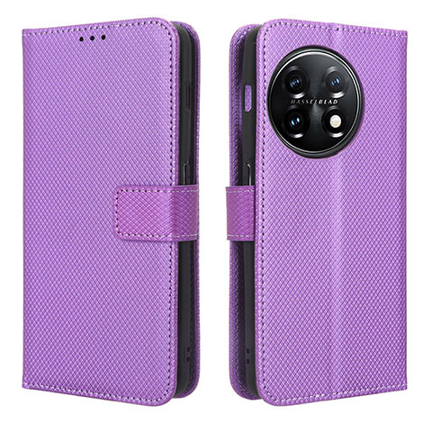 Funda de Cuero Cartera con Soporte Carcasa BY1 para OnePlus 11 5G Morado