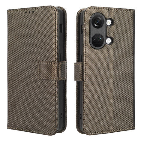 Funda de Cuero Cartera con Soporte Carcasa BY1 para OnePlus Ace 2V 5G Marron