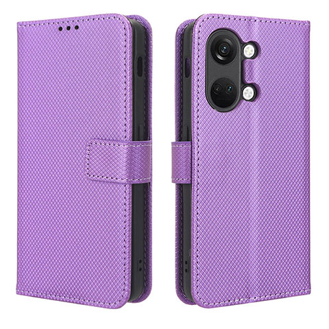 Funda de Cuero Cartera con Soporte Carcasa BY1 para OnePlus Ace 2V 5G Morado