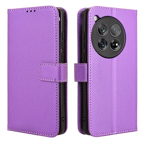 Funda de Cuero Cartera con Soporte Carcasa BY1 para OnePlus Ace 3 5G Morado