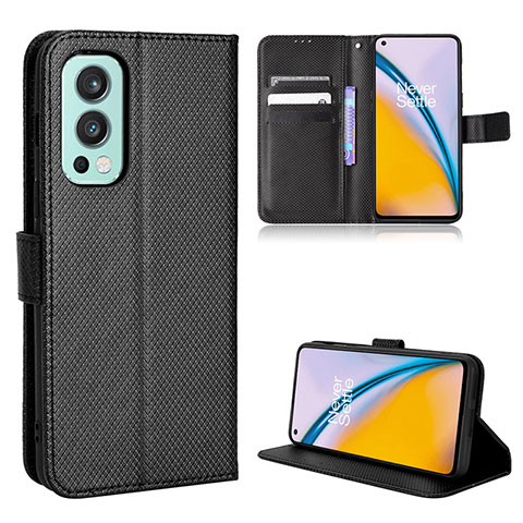 Funda de Cuero Cartera con Soporte Carcasa BY1 para OnePlus Nord 2 5G Negro