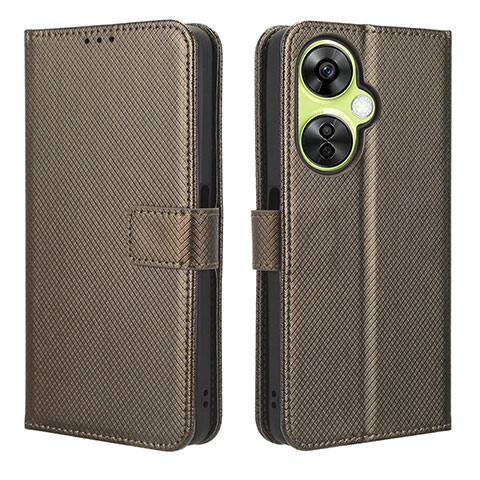 Funda de Cuero Cartera con Soporte Carcasa BY1 para OnePlus Nord CE 3 Lite 5G Marron