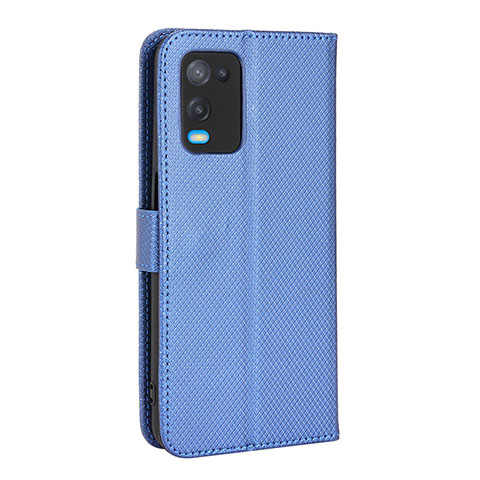 Funda de Cuero Cartera con Soporte Carcasa BY1 para Oppo A54 4G Azul