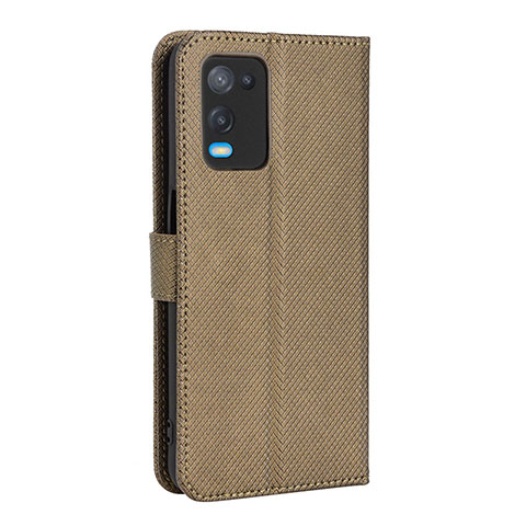 Funda de Cuero Cartera con Soporte Carcasa BY1 para Oppo A54 4G Marron