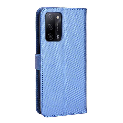 Funda de Cuero Cartera con Soporte Carcasa BY1 para Oppo A55 5G Azul