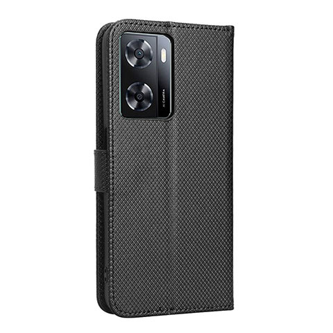 Funda de Cuero Cartera con Soporte Carcasa BY1 para Oppo A77 4G Negro