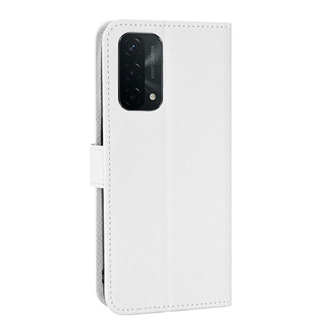 Funda de Cuero Cartera con Soporte Carcasa BY1 para Oppo A93 5G Blanco