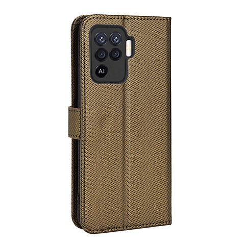 Funda de Cuero Cartera con Soporte Carcasa BY1 para Oppo A94 4G Marron