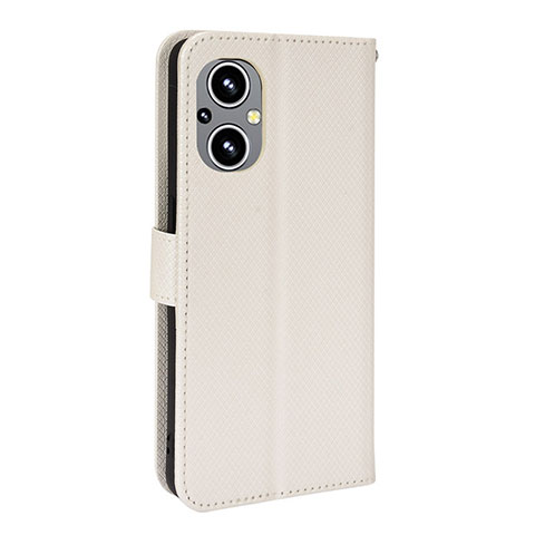 Funda de Cuero Cartera con Soporte Carcasa BY1 para Oppo A96 5G Blanco