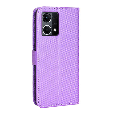 Funda de Cuero Cartera con Soporte Carcasa BY1 para Oppo F21 Pro 4G Morado