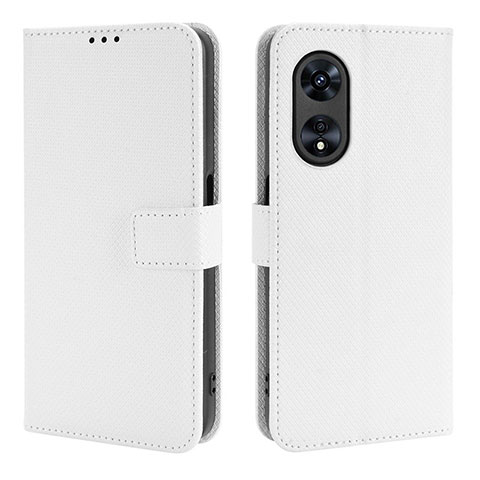 Funda de Cuero Cartera con Soporte Carcasa BY1 para Oppo F23 5G Blanco