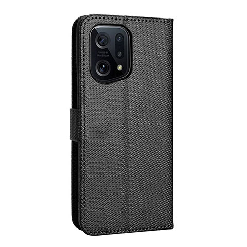 Funda de Cuero Cartera con Soporte Carcasa BY1 para Oppo Find X5 5G Negro