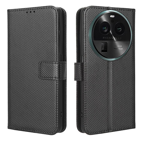 Funda de Cuero Cartera con Soporte Carcasa BY1 para Oppo Find X6 5G Negro