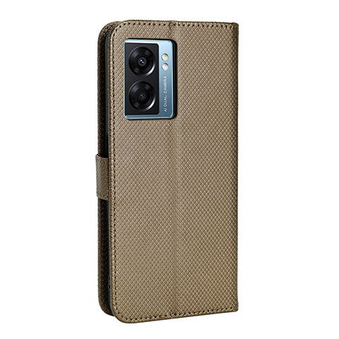 Funda de Cuero Cartera con Soporte Carcasa BY1 para Oppo K10 5G India Marron