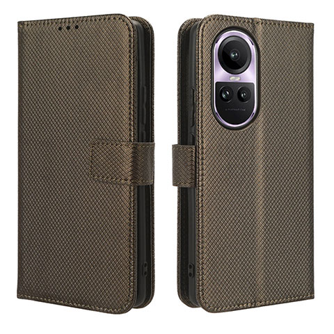 Funda de Cuero Cartera con Soporte Carcasa BY1 para Oppo Reno10 Pro 5G Marron