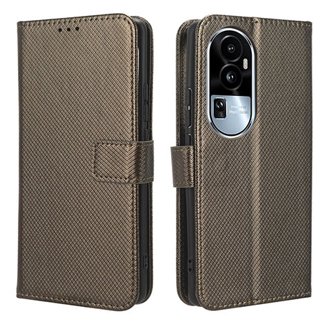 Funda de Cuero Cartera con Soporte Carcasa BY1 para Oppo Reno10 Pro+ Plus 5G Marron