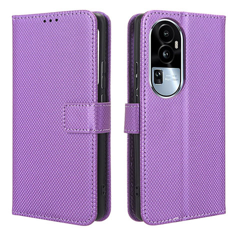 Funda de Cuero Cartera con Soporte Carcasa BY1 para Oppo Reno10 Pro+ Plus 5G Morado