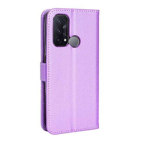 Funda de Cuero Cartera con Soporte Carcasa BY1 para Oppo Reno5 A Morado