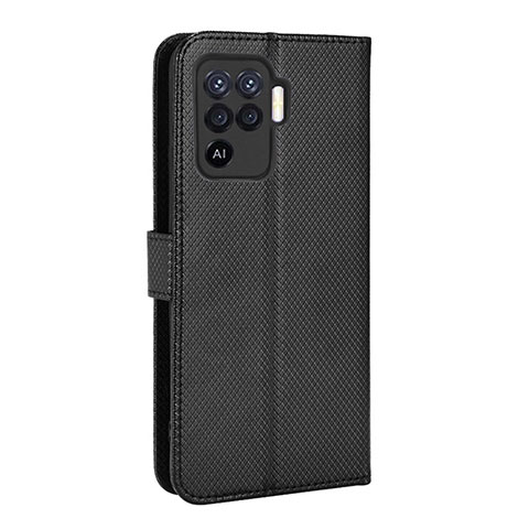 Funda de Cuero Cartera con Soporte Carcasa BY1 para Oppo Reno5 F Negro