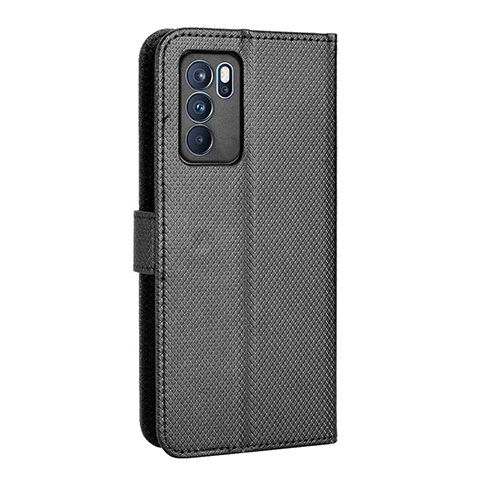 Funda de Cuero Cartera con Soporte Carcasa BY1 para Oppo Reno6 5G Negro