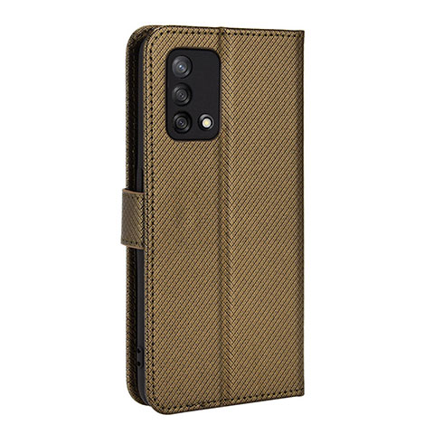 Funda de Cuero Cartera con Soporte Carcasa BY1 para Oppo Reno6 Lite Marron