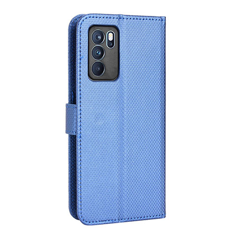 Funda de Cuero Cartera con Soporte Carcasa BY1 para Oppo Reno6 Pro 5G India Azul