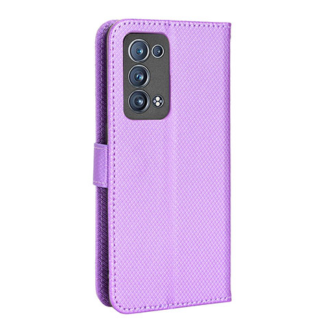 Funda de Cuero Cartera con Soporte Carcasa BY1 para Oppo Reno6 Pro 5G Morado