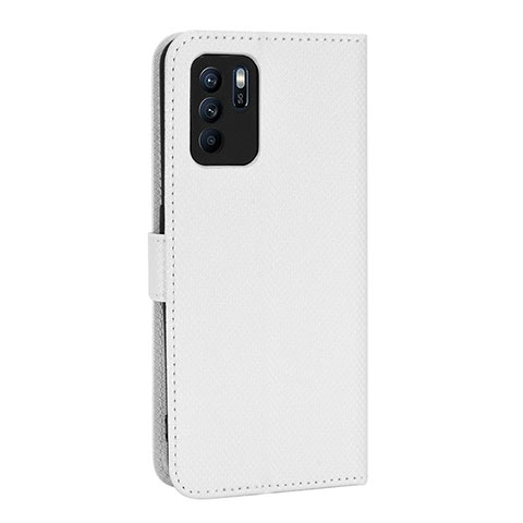 Funda de Cuero Cartera con Soporte Carcasa BY1 para Oppo Reno6 Z 5G Blanco