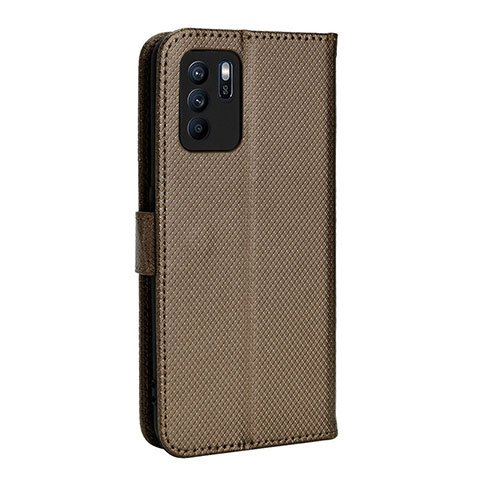 Funda de Cuero Cartera con Soporte Carcasa BY1 para Oppo Reno6 Z 5G Marron