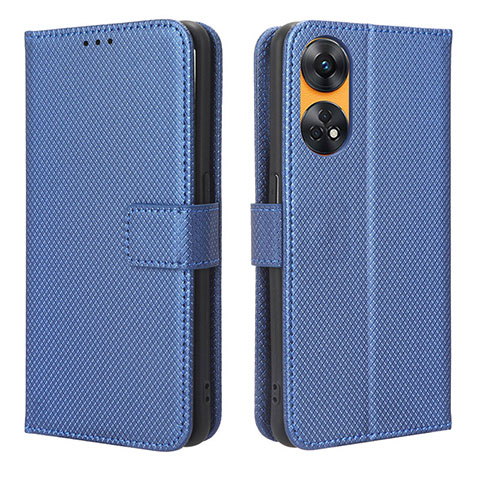 Funda de Cuero Cartera con Soporte Carcasa BY1 para Oppo Reno8 T 4G Azul