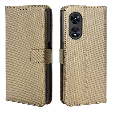 Funda de Cuero Cartera con Soporte Carcasa BY1 para Oppo Reno8 T 5G Marron