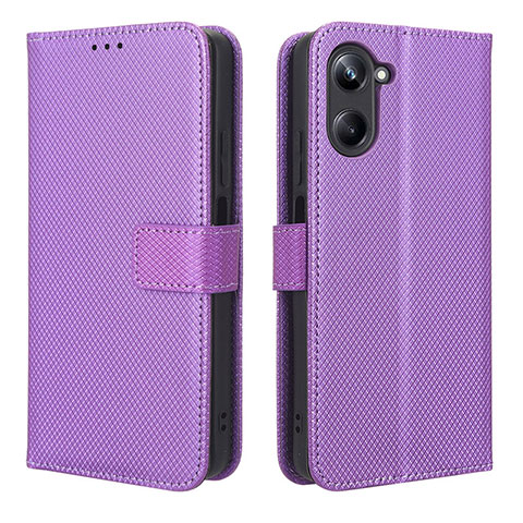 Funda de Cuero Cartera con Soporte Carcasa BY1 para Realme 10 4G Morado