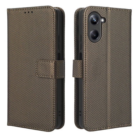 Funda de Cuero Cartera con Soporte Carcasa BY1 para Realme 10 Pro 5G Marron