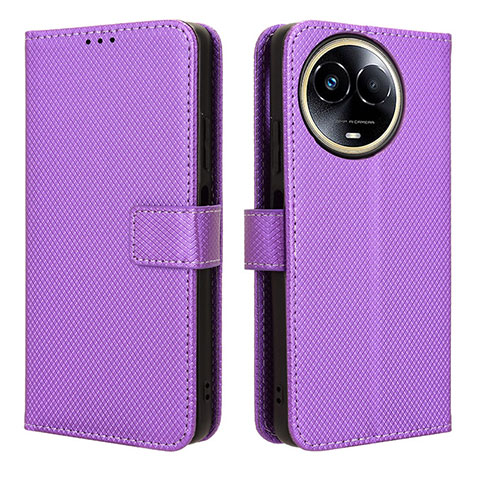 Funda de Cuero Cartera con Soporte Carcasa BY1 para Realme 11X 5G Morado