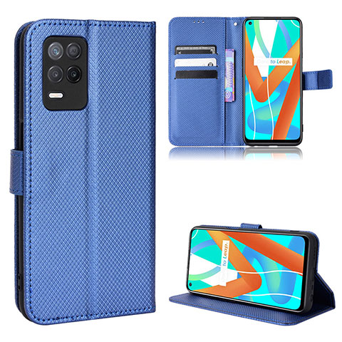 Funda de Cuero Cartera con Soporte Carcasa BY1 para Realme 9 5G India Azul