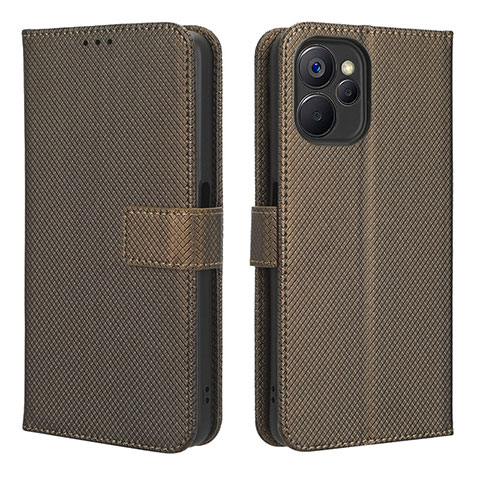 Funda de Cuero Cartera con Soporte Carcasa BY1 para Realme 9i 5G Marron