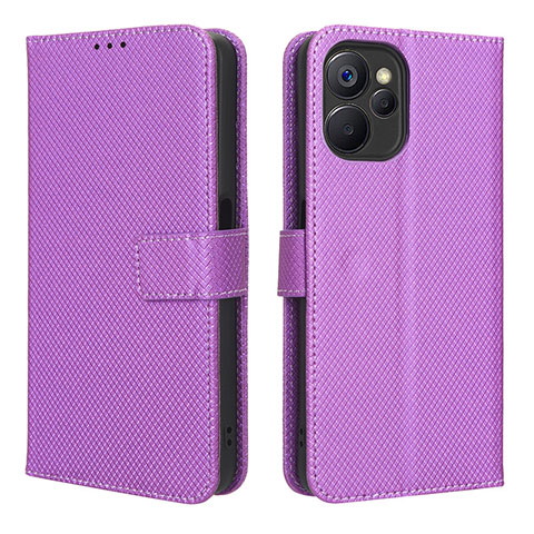 Funda de Cuero Cartera con Soporte Carcasa BY1 para Realme 9i 5G Morado