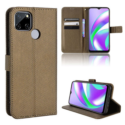 Funda de Cuero Cartera con Soporte Carcasa BY1 para Realme C12 Marron