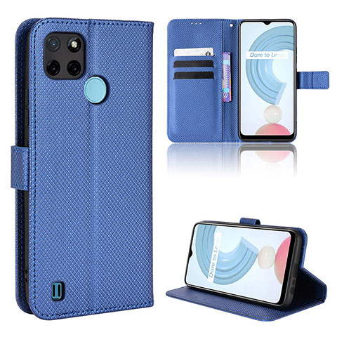 Funda de Cuero Cartera con Soporte Carcasa BY1 para Realme C25Y Azul