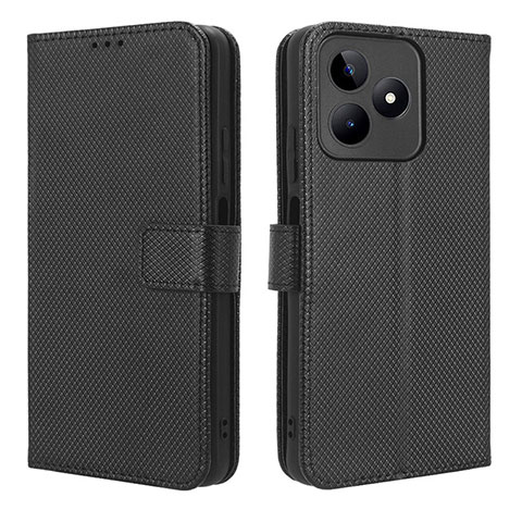 Funda de Cuero Cartera con Soporte Carcasa BY1 para Realme C53 Negro