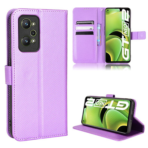 Funda de Cuero Cartera con Soporte Carcasa BY1 para Realme GT Neo2 5G Morado