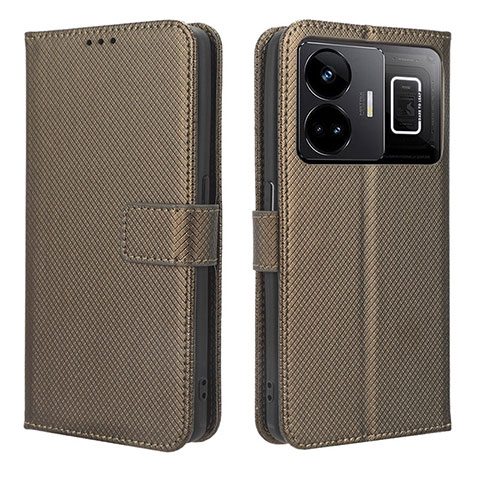 Funda de Cuero Cartera con Soporte Carcasa BY1 para Realme GT Neo5 240W 5G Marron