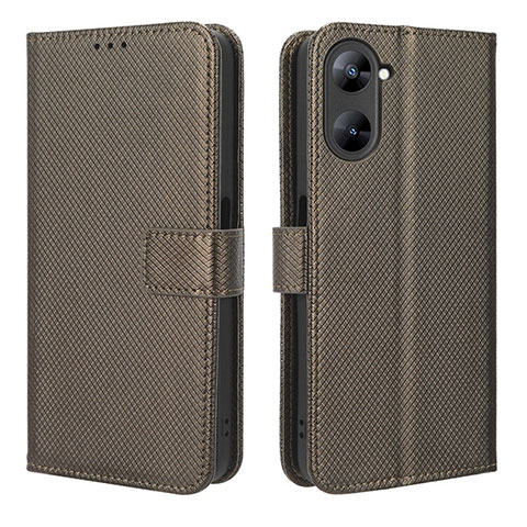 Funda de Cuero Cartera con Soporte Carcasa BY1 para Realme Q5x 5G Marron