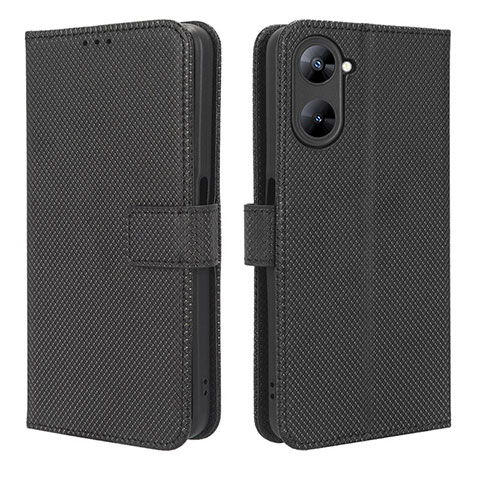 Funda de Cuero Cartera con Soporte Carcasa BY1 para Realme V30 5G Negro